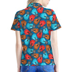 Boxing Gloves Pattern Print Women's Polo Shirt