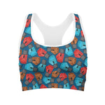 Boxing Gloves Pattern Print Women's Sports Bra