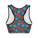 Boxing Gloves Pattern Print Women's Sports Bra