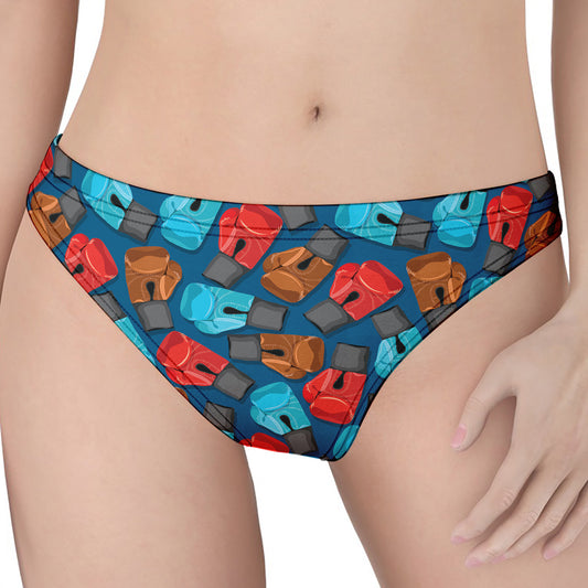 Boxing Gloves Pattern Print Women's Thong