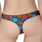 Boxing Gloves Pattern Print Women's Thong