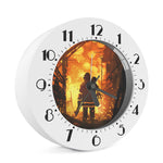 Brave Firefighter Painting Print Alarm Clock