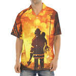 Brave Firefighter Painting Print Aloha Shirt