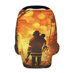 Brave Firefighter Painting Print Baby Seat Cover