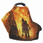 Brave Firefighter Painting Print Baby Seat Cover