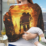 Brave Firefighter Painting Print Baby Seat Cover