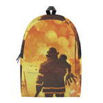Brave Firefighter Painting Print Backpack