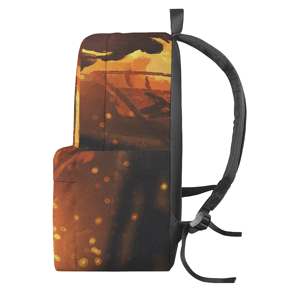 Brave Firefighter Painting Print Backpack
