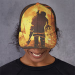 Brave Firefighter Painting Print Baseball Cap
