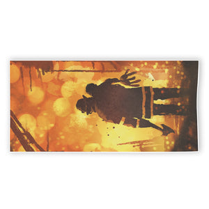 Brave Firefighter Painting Print Beach Towel