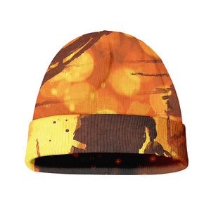 Brave Firefighter Painting Print Beanie