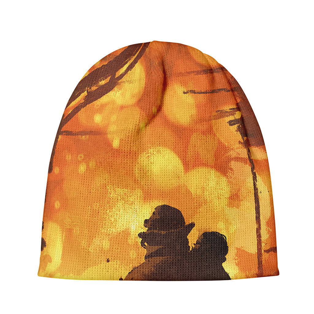 Brave Firefighter Painting Print Beanie