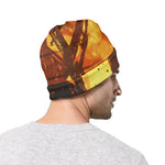 Brave Firefighter Painting Print Beanie