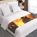 Brave Firefighter Painting Print Bed Runner