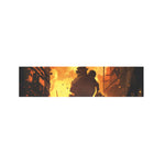 Brave Firefighter Painting Print Bed Runner