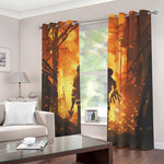 Brave Firefighter Painting Print Blackout Grommet Curtains