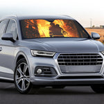 Brave Firefighter Painting Print Car Windshield Sun Shade