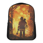 Brave Firefighter Painting Print Casual Backpack