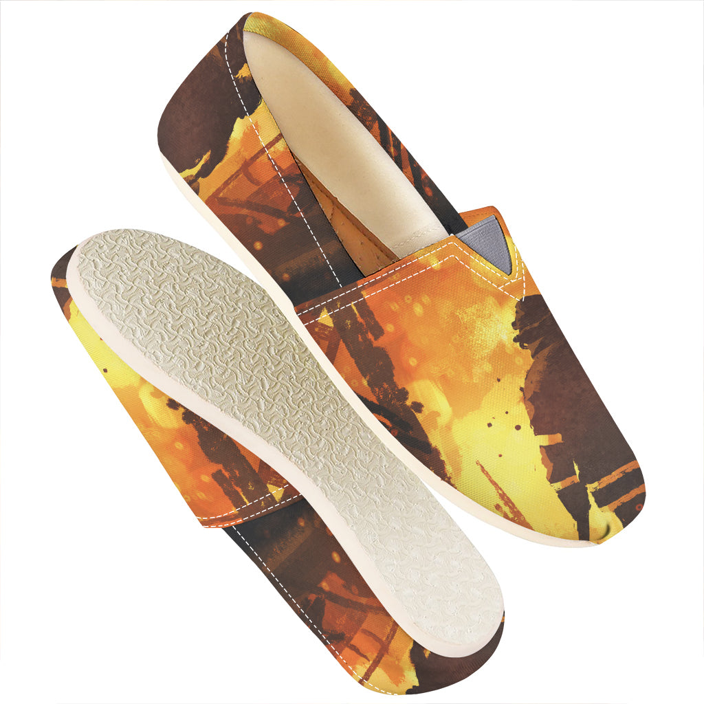 Brave Firefighter Painting Print Casual Shoes