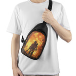 Brave Firefighter Painting Print Chest Bag
