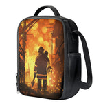 Brave Firefighter Painting Print Crossbody Lunch Bag