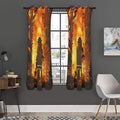 Brave Firefighter Painting Print Grommet Curtain Panels