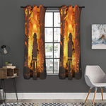 Brave Firefighter Painting Print Curtain