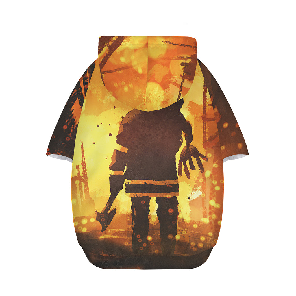 Brave Firefighter Painting Print Dog Zip Up Hoodie