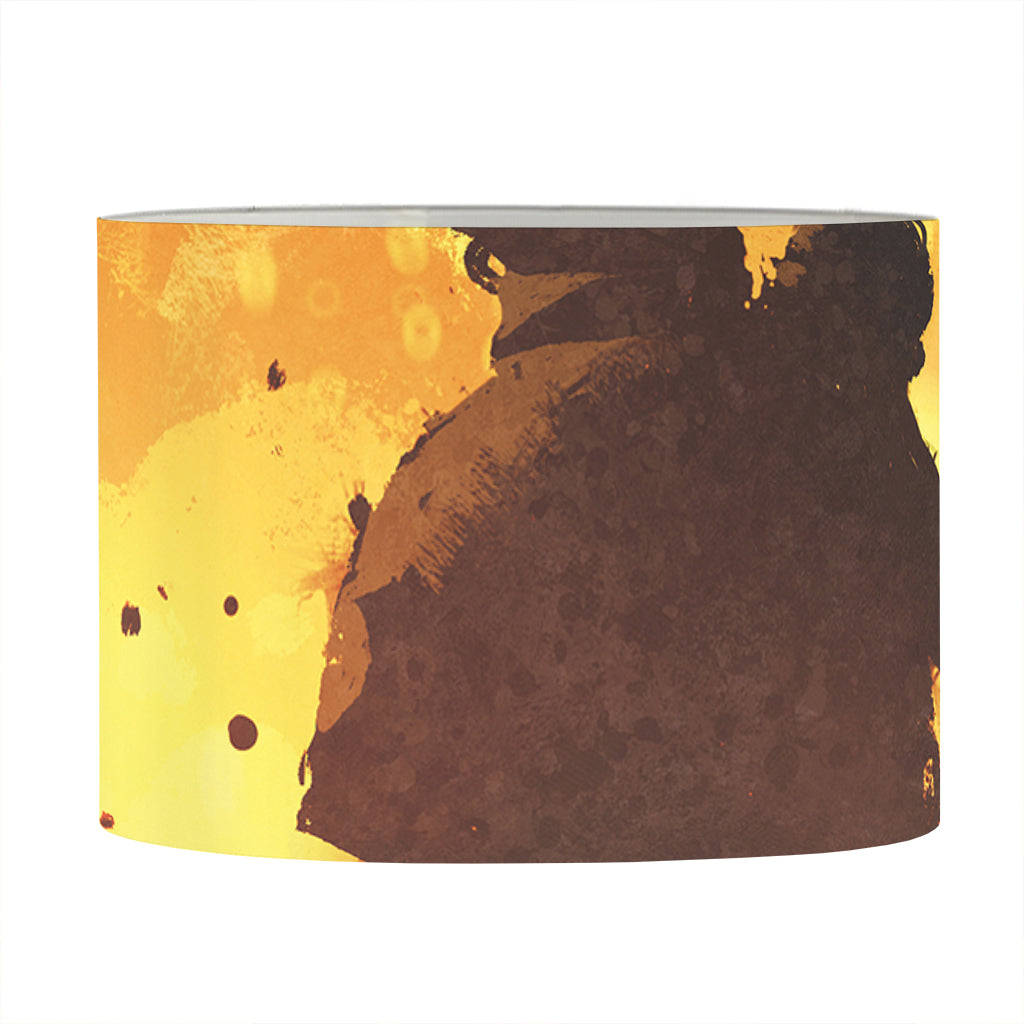 Brave Firefighter Painting Print Drum Lamp Shade