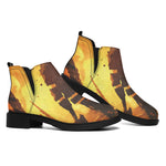 Brave Firefighter Painting Print Flat Ankle Boots