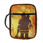 Brave Firefighter Painting Print Front Pocket Bible Bag