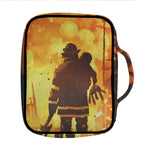 Brave Firefighter Painting Print Front Pocket Bible Bag