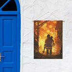 Brave Firefighter Painting Print Garden Flag