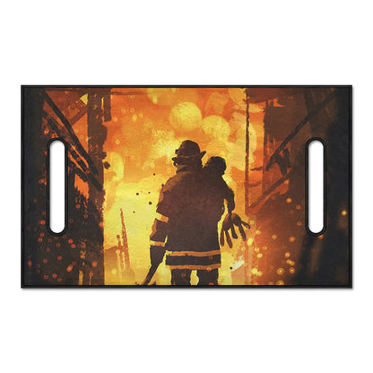 Brave Firefighter Painting Print Golf Cart Seat Cover