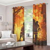 Brave Firefighter Painting Print Grommet Curtains