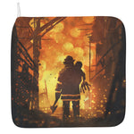 Brave Firefighter Painting Print Hand Towel