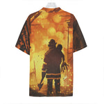 Brave Firefighter Painting Print Hawaiian Shirt