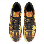 Brave Firefighter Painting Print High Top Leather Sneakers