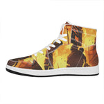 Brave Firefighter Painting Print High Top Leather Sneakers
