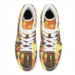 Brave Firefighter Painting Print High Top Leather Sneakers