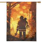 Brave Firefighter Painting Print House Flag