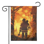 Brave Firefighter Painting Print House Flag