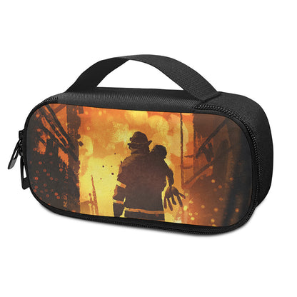 Brave Firefighter Painting Print Insulin Cooler Travel Case