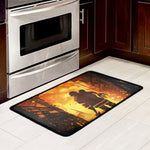 Brave Firefighter Painting Print Kitchen Mat