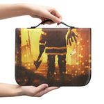 Brave Firefighter Painting Print Leather Bible Cover