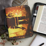 Brave Firefighter Painting Print Leather Bible Cover
