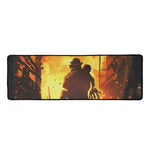 Brave Firefighter Painting Print Long Kitchen Mat