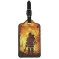 Brave Firefighter Painting Print Luggage Tag
