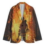 Brave Firefighter Painting Print Men's Blazer