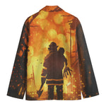 Brave Firefighter Painting Print Men's Blazer